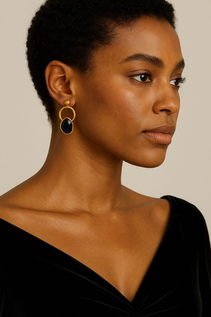 [No:45] Azure Gold Plated Earrings