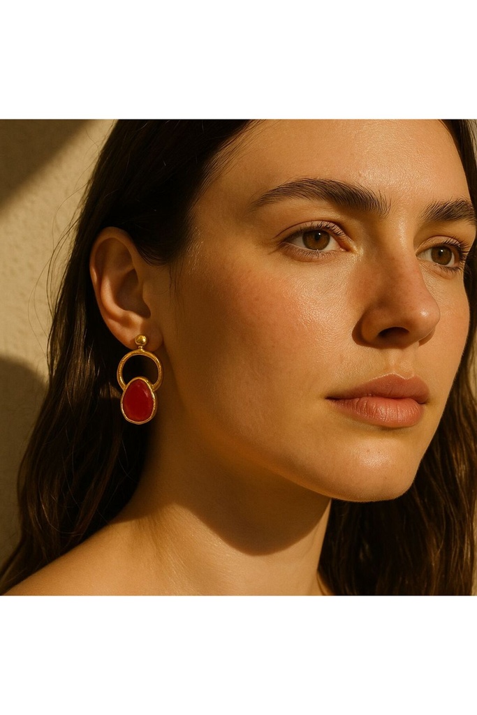 [No:44] Azure Gold Plated Earrings