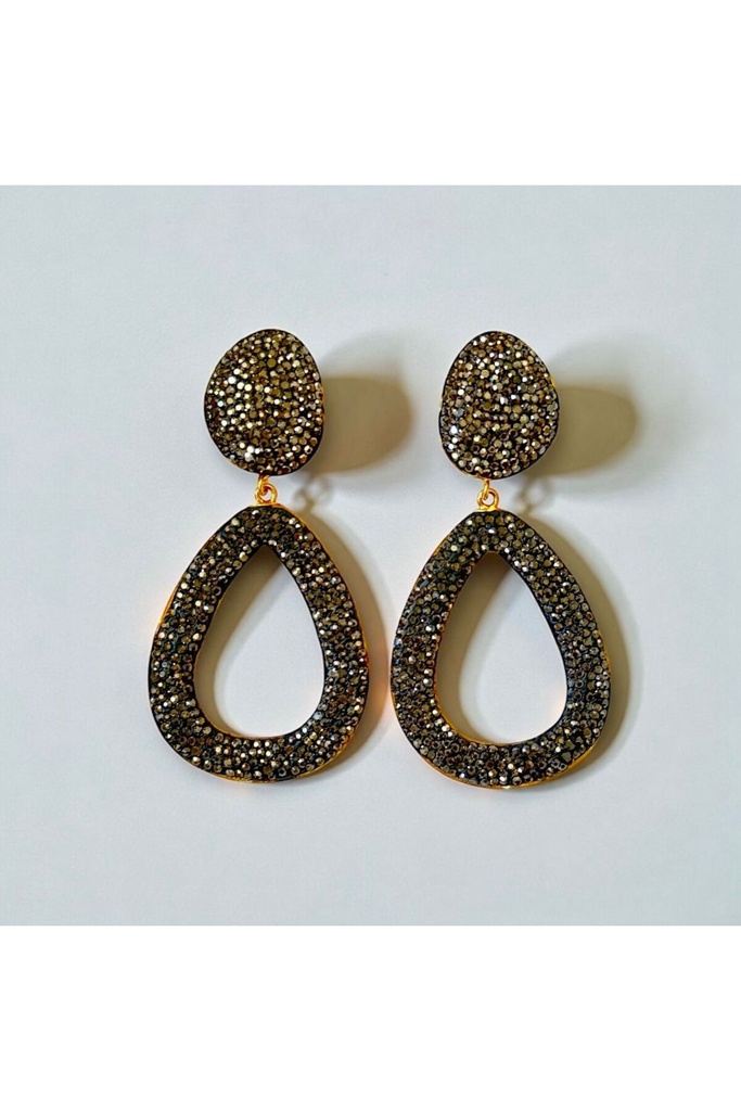[No:41] Leyla Gold Plated Stone Earrings