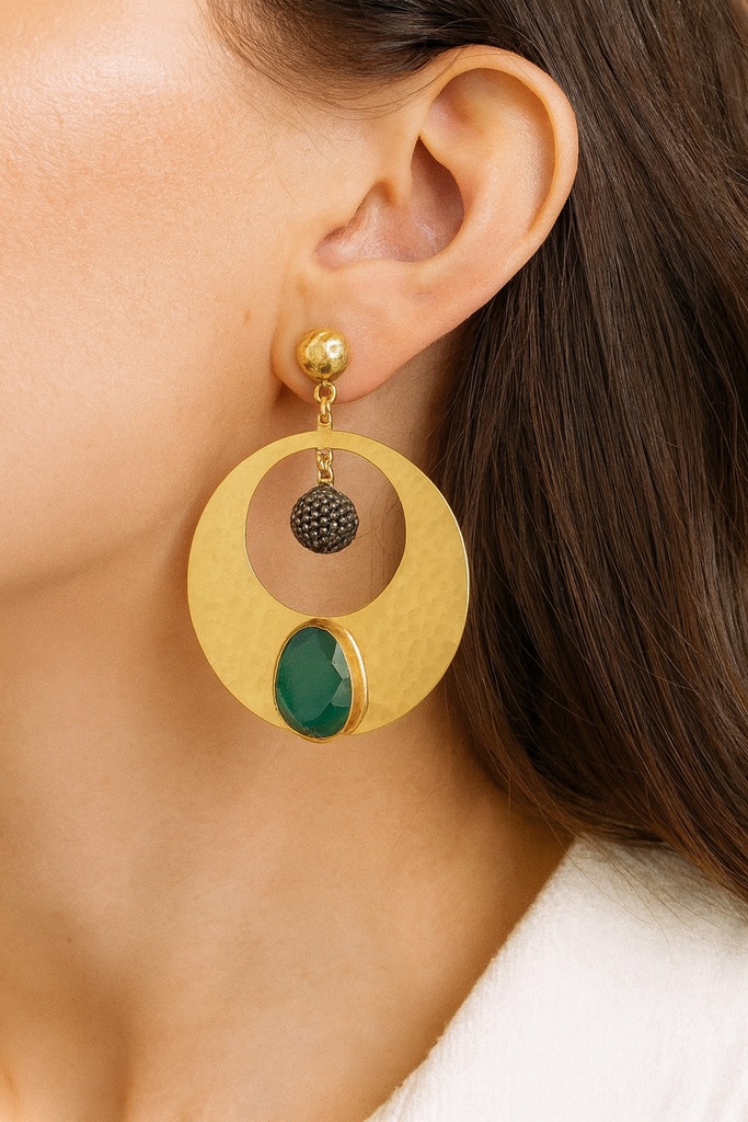 [No:36] Moon Altın Kaplama Küpe