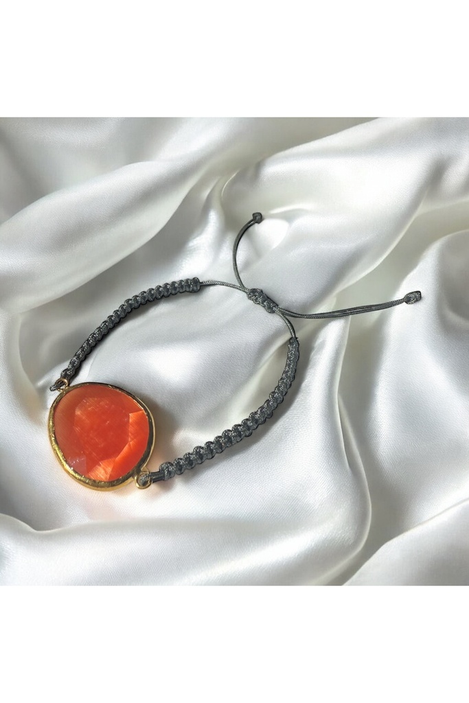 [No:114] Marie Gold Plated Stone Bracelet