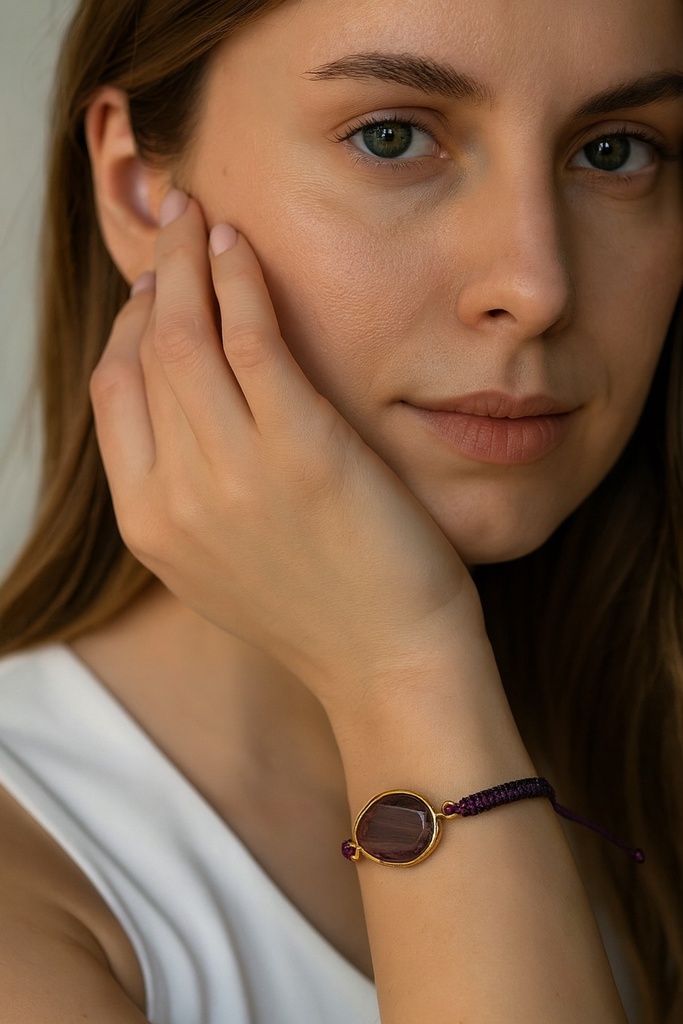 [no:112] Marie Gold Plated Stone Bracelet