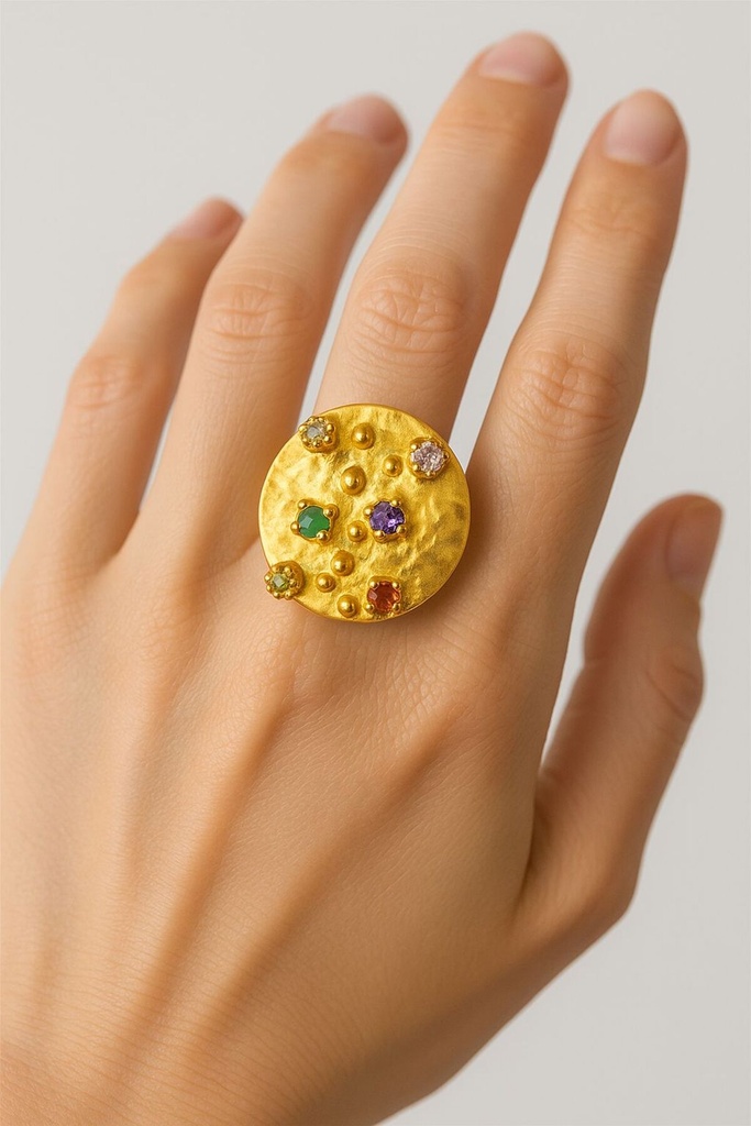 [No:55] Casilda Altın Kaplama Tasarım Yüzük