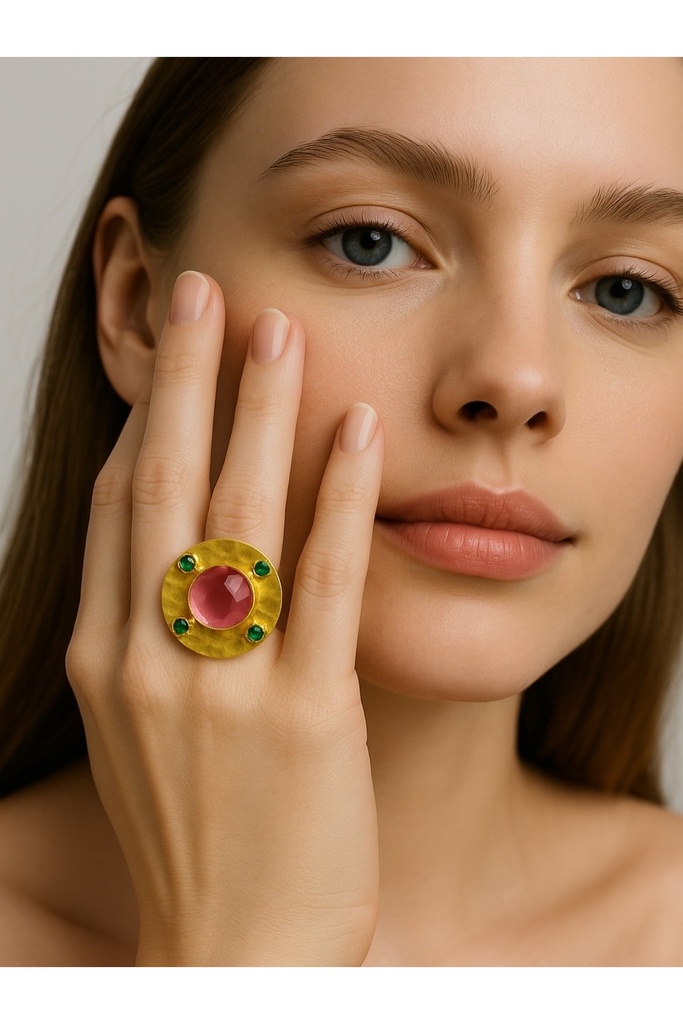 [No:54] Pilar Gold Plated Design Ring